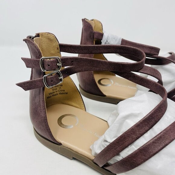 Journee Collection Womens Size 11 Zailie Strappy Gladiator Flat Sandals in Brown - Picture 5 of 13